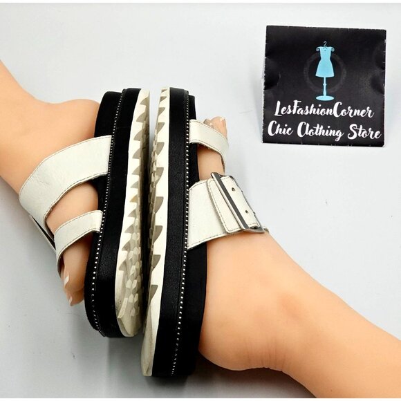 Sorel Women's White Leather Roaming Buckle Strap Slide Sandals Sz 7 2313 - Picture 14 of 16